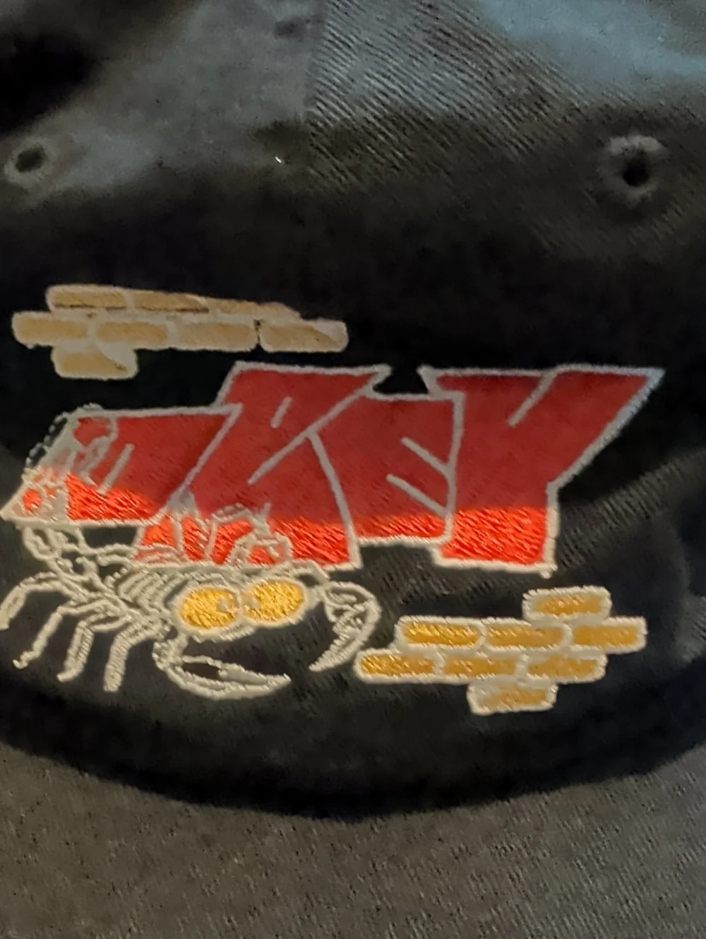 Obey Black Kids Cap with Orange Logo and Yellow Crab Embroidery